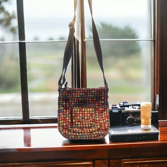 FRANCO SARTO | Cute Multi-colored Polka-dot Cross-body Messenger Bag | EUC - Picture 1 of 9